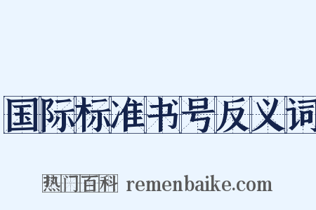 国际标准书号反义词是什么意思的图片